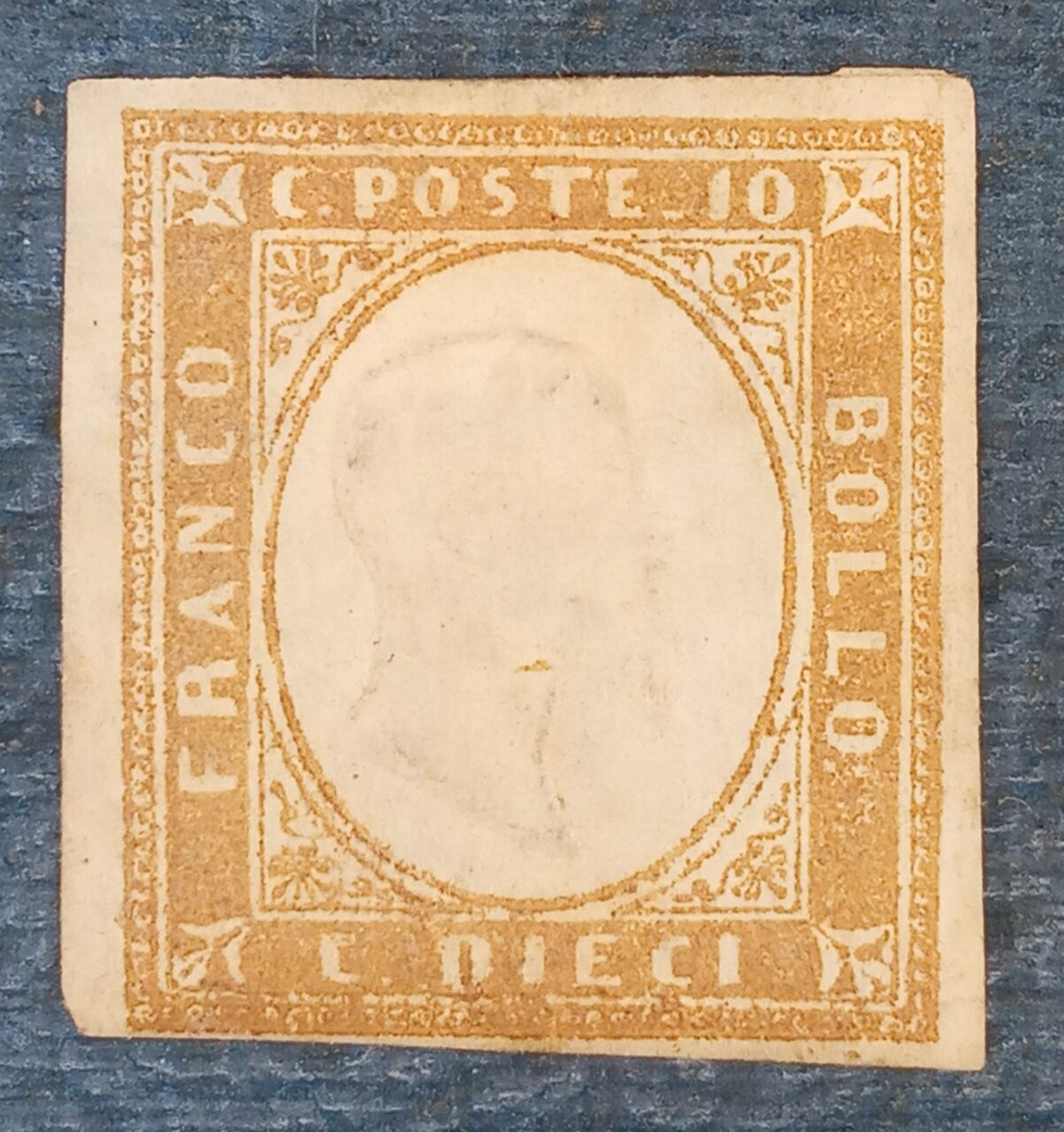 | Casa do Colecionador ITALIA SARDINIA - selo stamp Scott #11 10c BRASÃO 1855-63