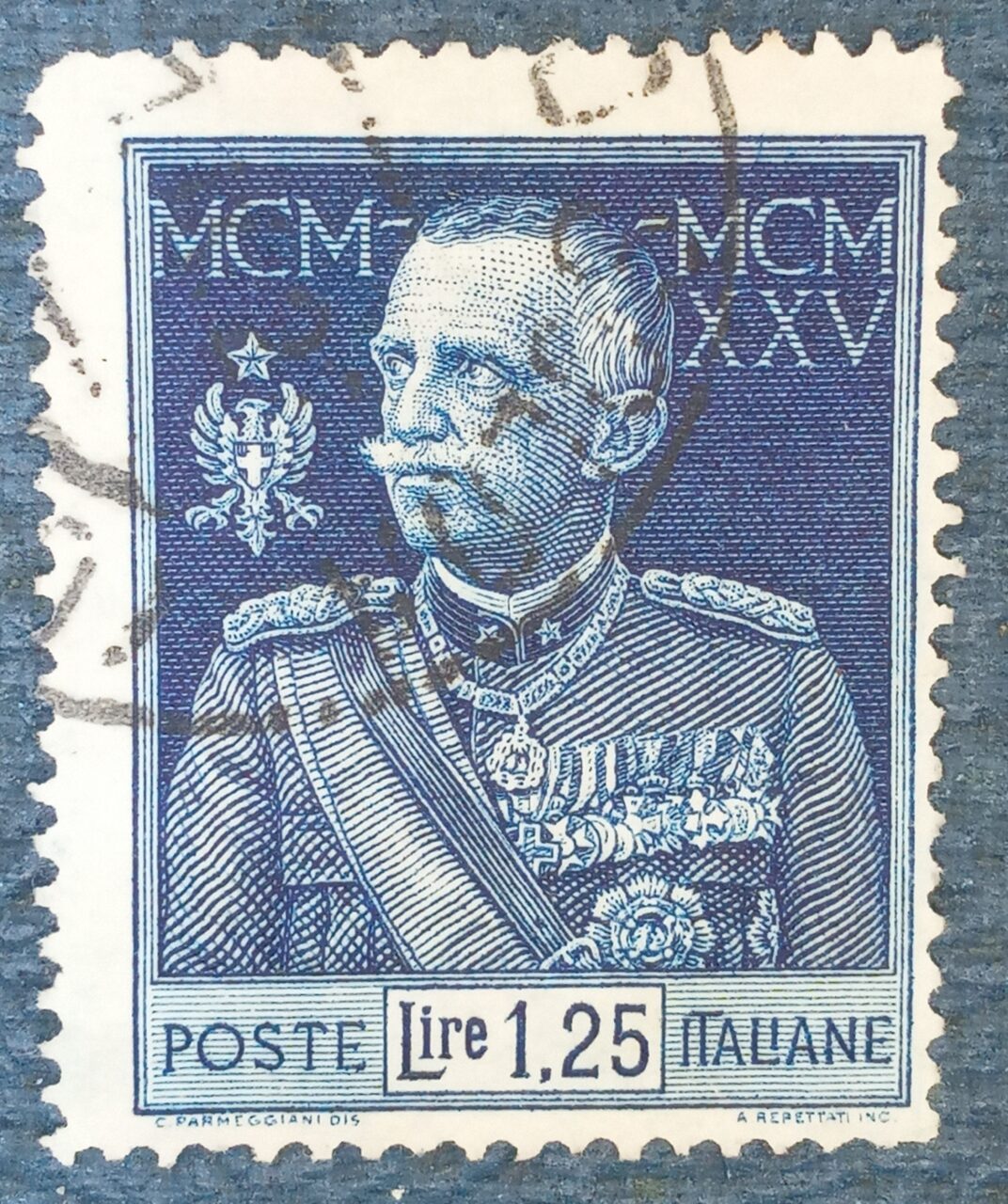 | Casa do Colecionador ITALIA - selo stamp Scott # 177 1,25L VICTOR EMMANUEL III, 1925-16, 13 1/2