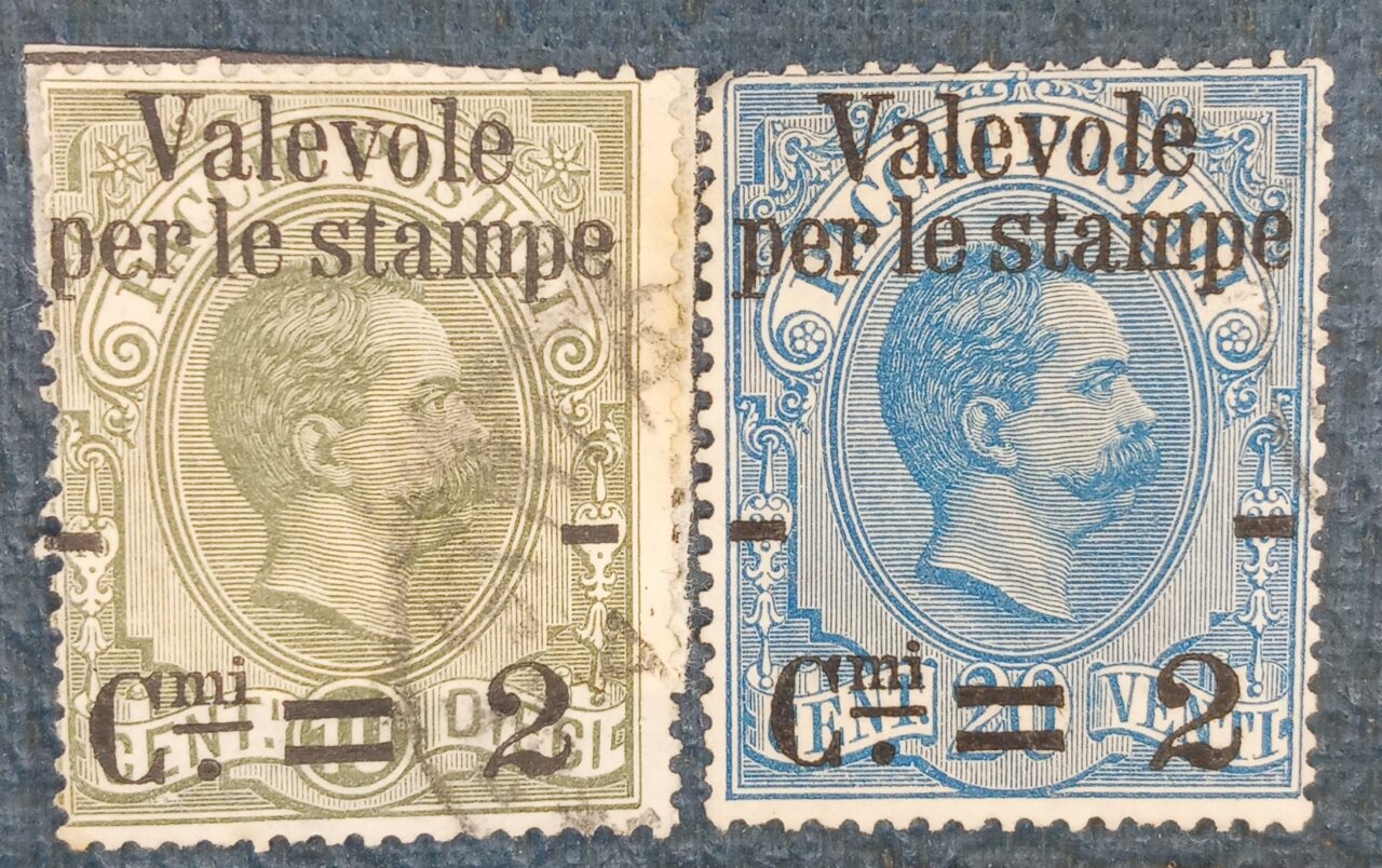 | Casa do Colecionador ITALIA - selo stamp Scott #58 + #59 PARCEL POST 1884-86