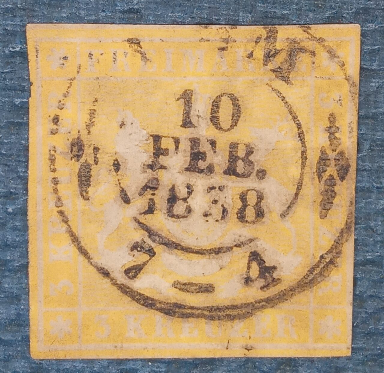 | Casa do Colecionador ALEMANHA - WURTTEMBERG - OLD GERMANY Mi #7 - 3Kr - 1857