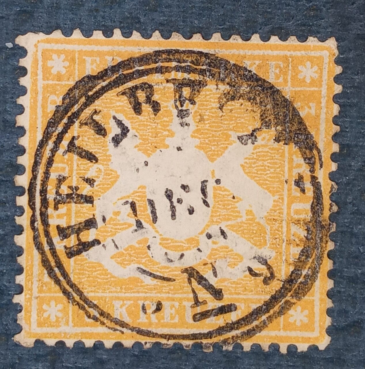 | Casa do Colecionador ALEMANHA - WURTTEMBERG - OLD GERMANY Mi #22a 3Kr - 1862