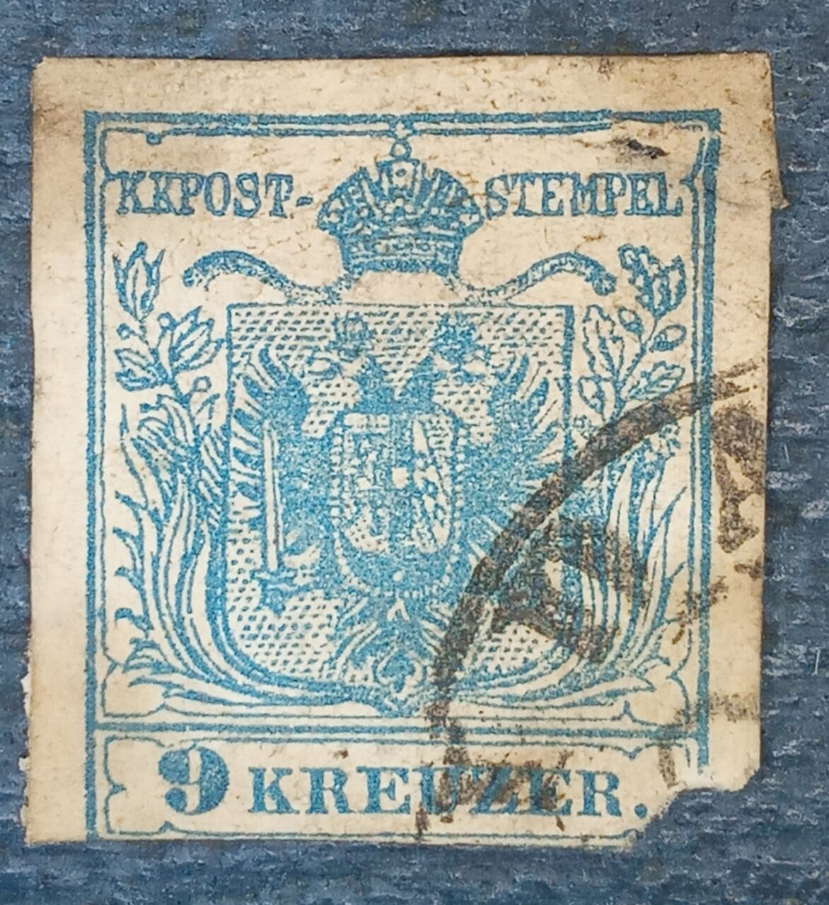 | Casa do Colecionador AUSTRIA - MONARQUIA - selo stamp scott # 5 - 9Kr - 1850