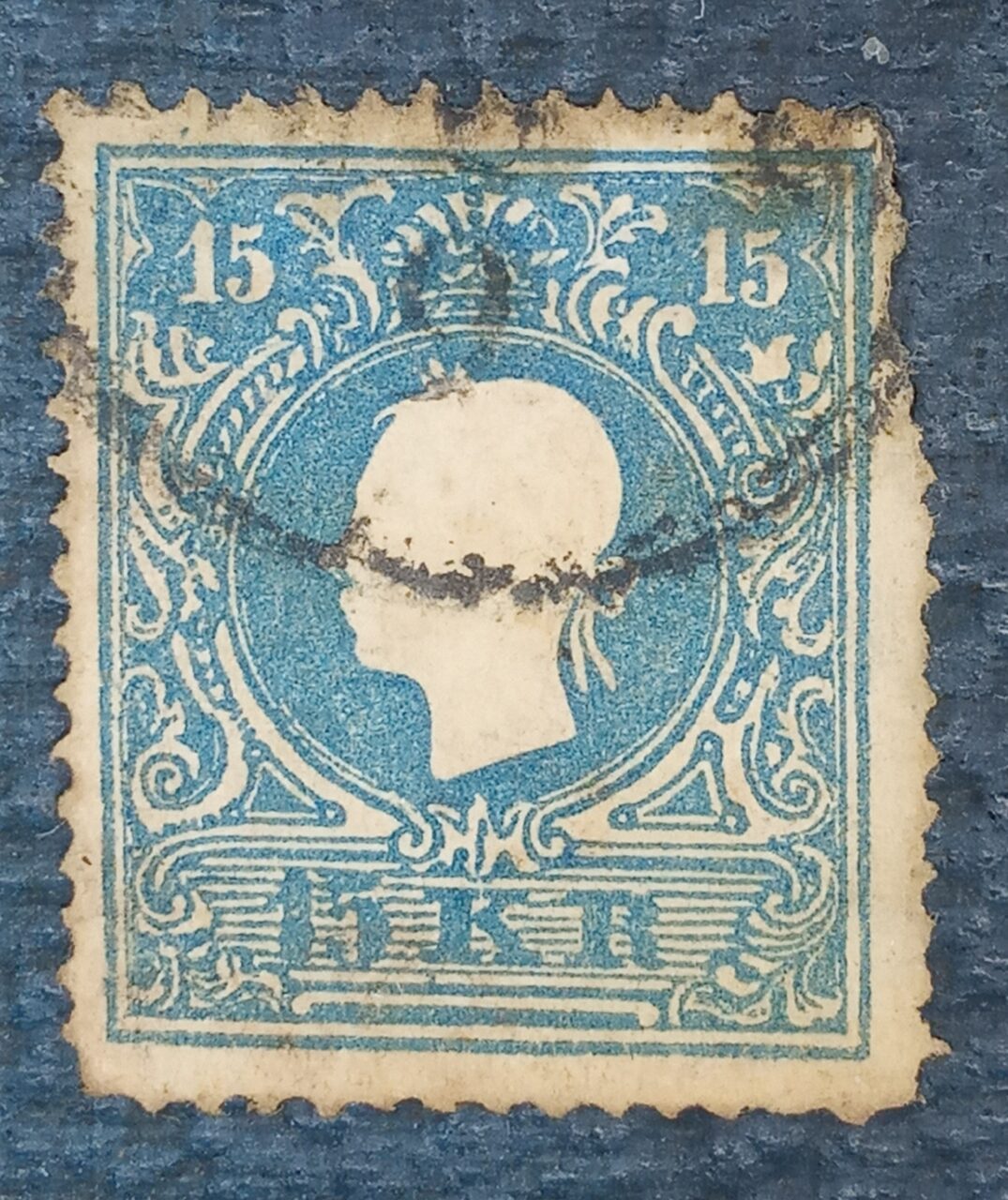 | Casa do Colecionador AUSTRIA - MONARQUIA - selo stamp scott # 11 - 15Kr - 1854