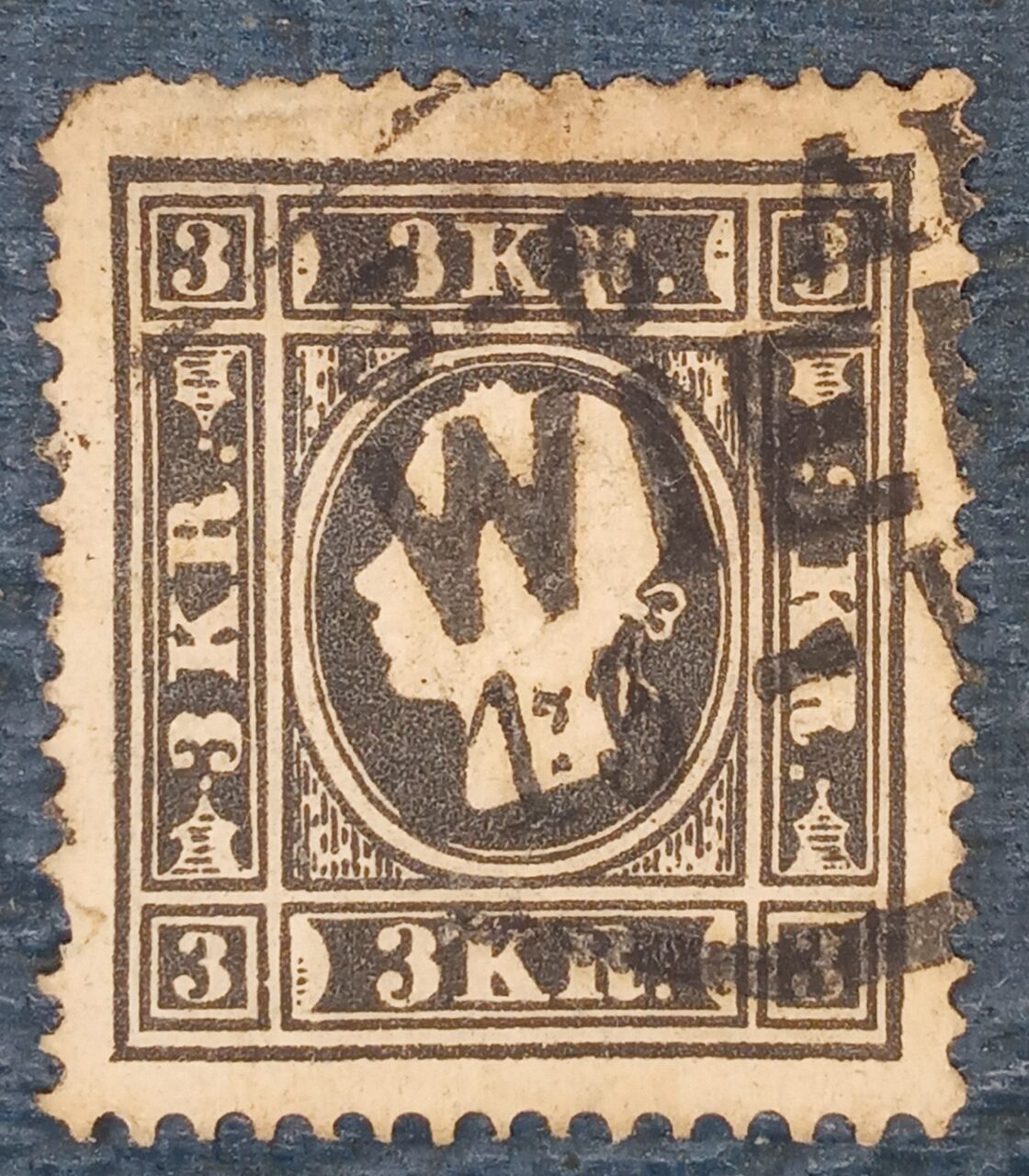 | Casa do Colecionador AUSTRIA - MONARQUIA - selo stamp scott #7 - 3Kr - 1854