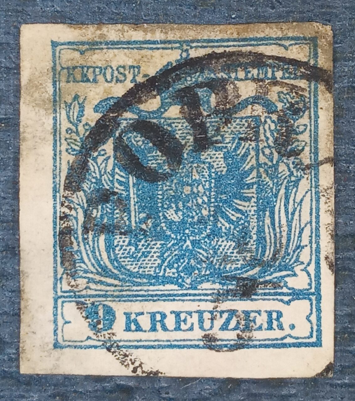 | Casa do Colecionador AUSTRIA - MONARQUIA - selo stamp scott # 5 - 9Kr - 1850