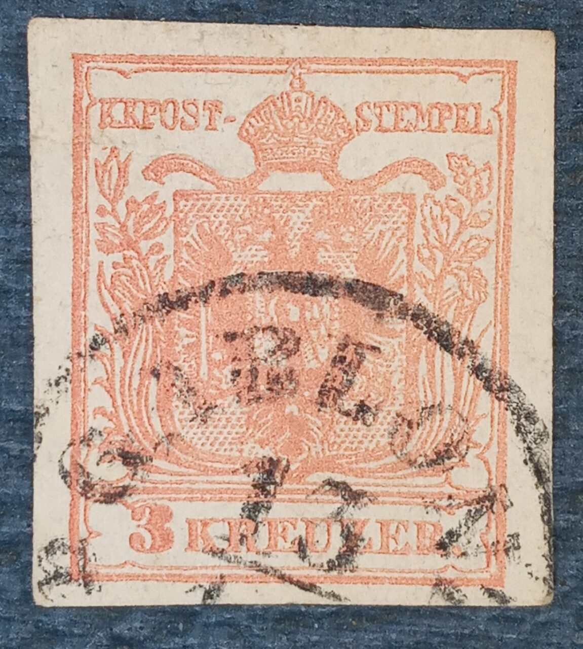 | Casa do Colecionador AUSTRIA - MONARQUIA - selo stamp scott # 3 - 3Kr - 1850