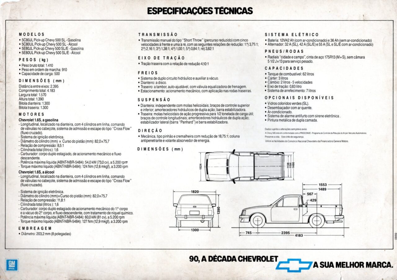 | Casa do Colecionador Folder Propaganda Antiga Chevrolet Chevy 500 - 1990