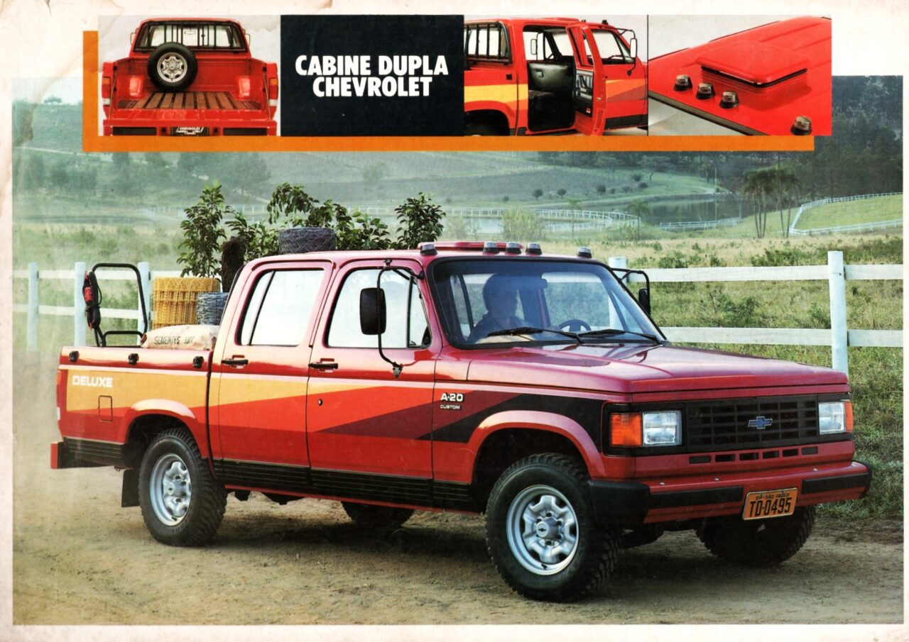 | Casa do Colecionador Folder Propaganda Chevrolet Pick-up Serie 20 Cabine Dupla - 1989