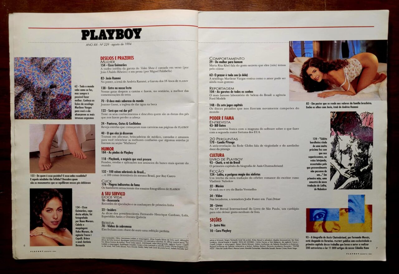 | Casa do Colecionador Playboy No 229 Agosto 1994 Cissa Guimaraes Edicao De Aniversario 19 Anos Revista Com Poster 2
