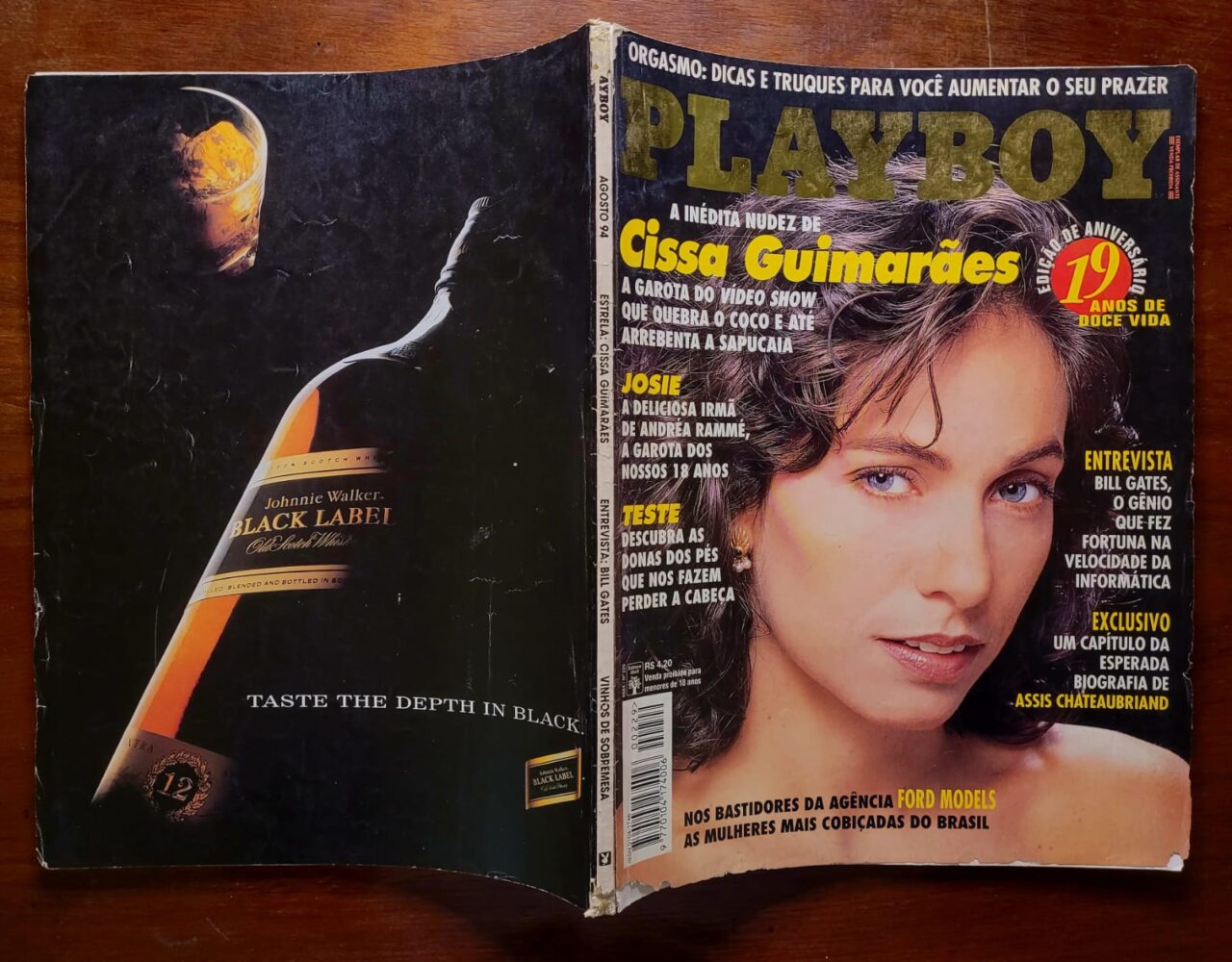 | Casa do Colecionador Playboy No 229 Agosto 1994 Cissa Guimaraes Edicao De Aniversario 19 Anos Revista Com Poster 3