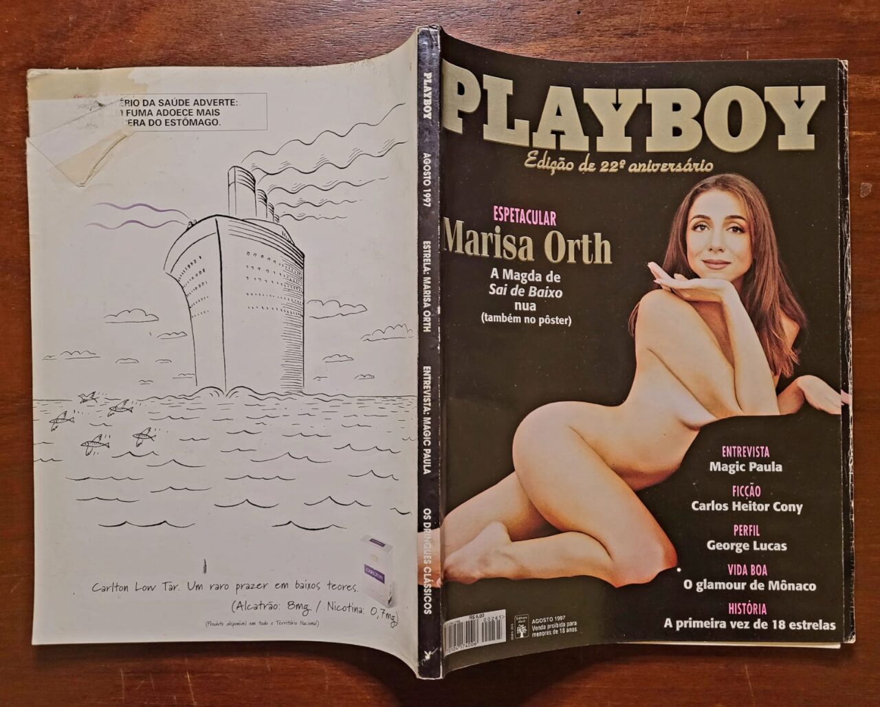 | Casa do Colecionador Playboy Nº 265 - Marisa Orth (Revista com Pôster) Edição de 22º Aniversário - Agosto 1997