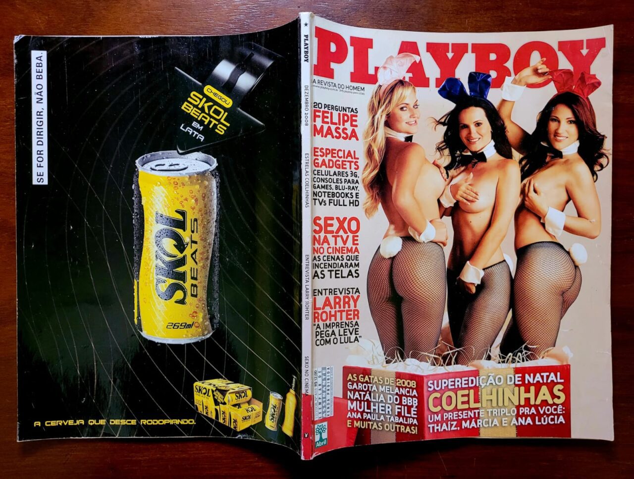 | Casa do Colecionador Playboy No 403 Dezembro 2008 Super Edicao De Natal Coelhinhas Thaiz Marcia E Ana Lucia Revista Com Poster 3