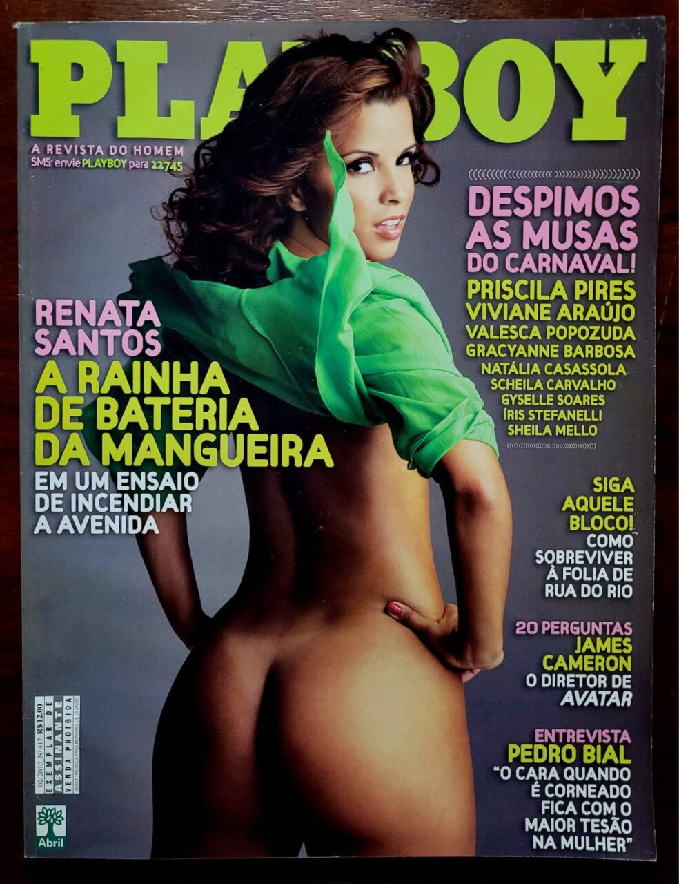 | Casa do Colecionador Playboy No 417 Fevereiro 2010 Renata Santos Rainha De Bateria Da Mangueira Revista Com Poster