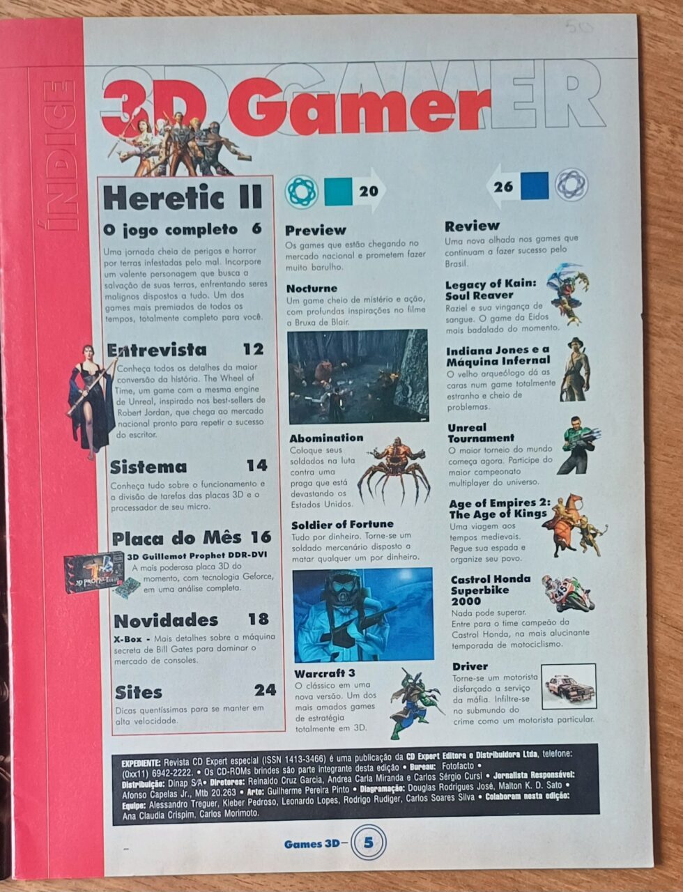 | Casa do Colecionador Revista 3d gamer 2. Heretic 2 sem o cd do jogo