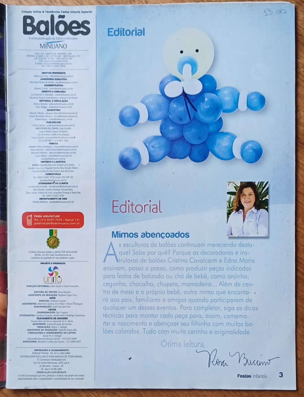 | Casa do Colecionador Revista Balões 5. Dicas hora da festa chupeta flores.