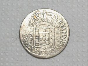 160 Réis - 1748-R / Esfera ovalada / Variante 1a / Prata / Escassa / Mbc / box100m