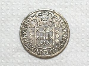 160 Réis - 1749 / Cunhada para o Maranão - Sem Letra monetária R / Variante 1a / Prata / Escassa / Soberba / box100m