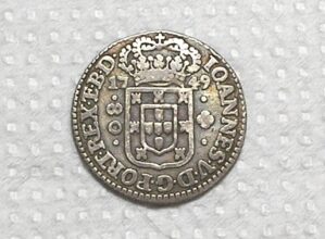 80 Réis - 1749 / Cunhadas para o Maranhão / Variante 1a / Sem letra monetária / Prata / Mbc / box100m