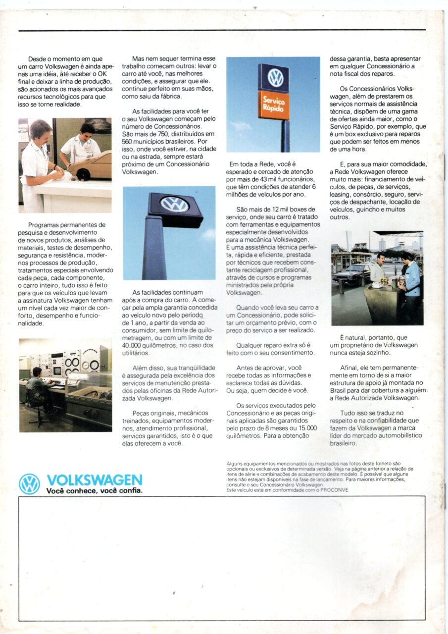 | Casa do Colecionador Folder Propaganda De Concessionaria VW Gol Gl Cl - 1988