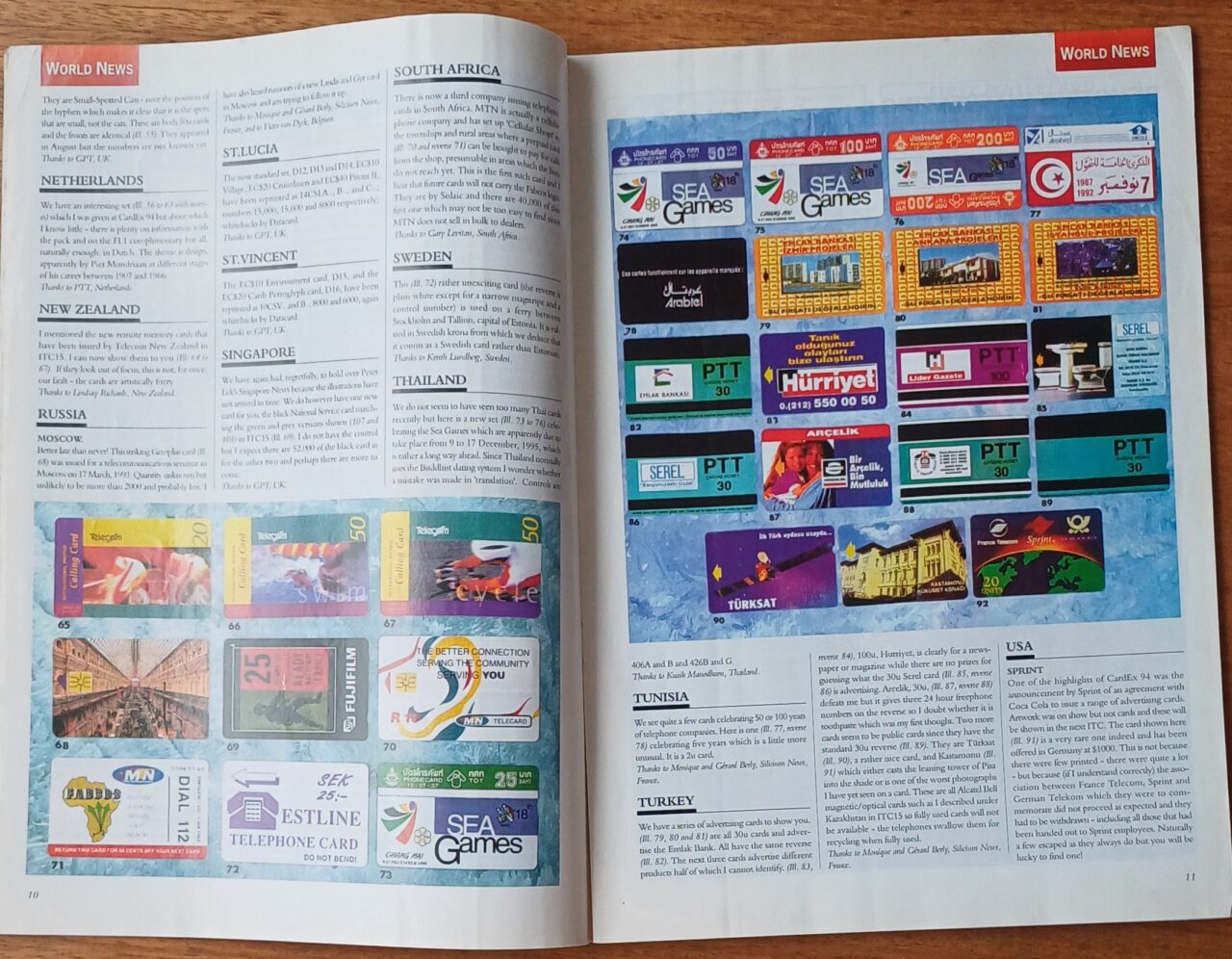 | Casa do Colecionador L30g. Revista catálogo International Telephone cards 16. Korea Alemanha Itália Eua.
