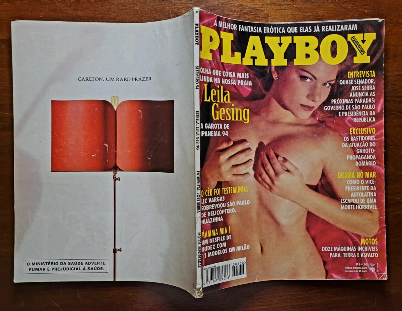 | Casa do Colecionador Playboy Nº 230 - Leila Gesing (Revista com Pôster) Setembro 1994