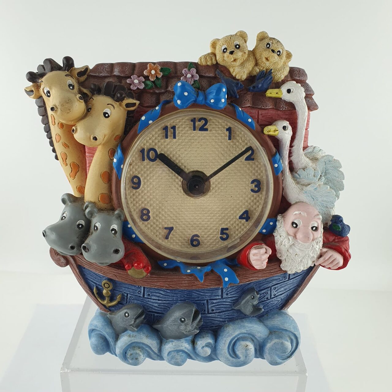 | Casa do Colecionador Relógio de Mesa Arca de Noé Fantasy Clock Collection Mod C722 Vintage