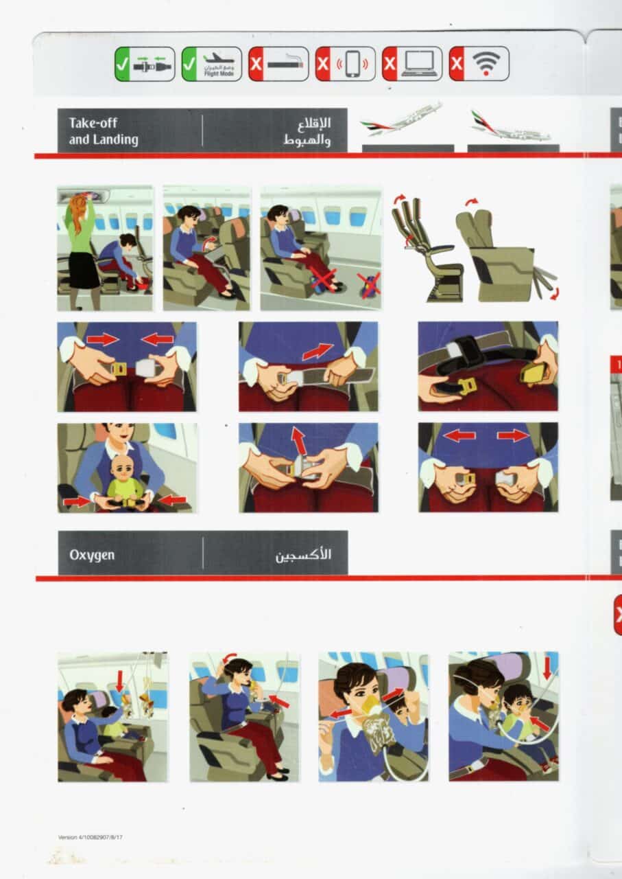 | Casa do Colecionador Safety Card Airbus A380 - Emirates