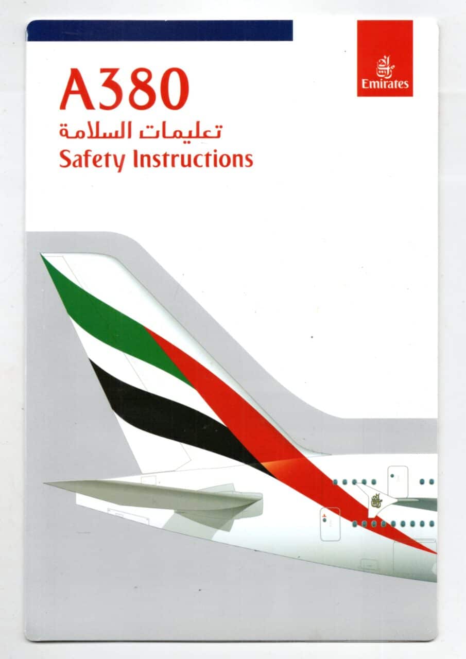 | Casa do Colecionador Safety Card Airbus A380 - Emirates