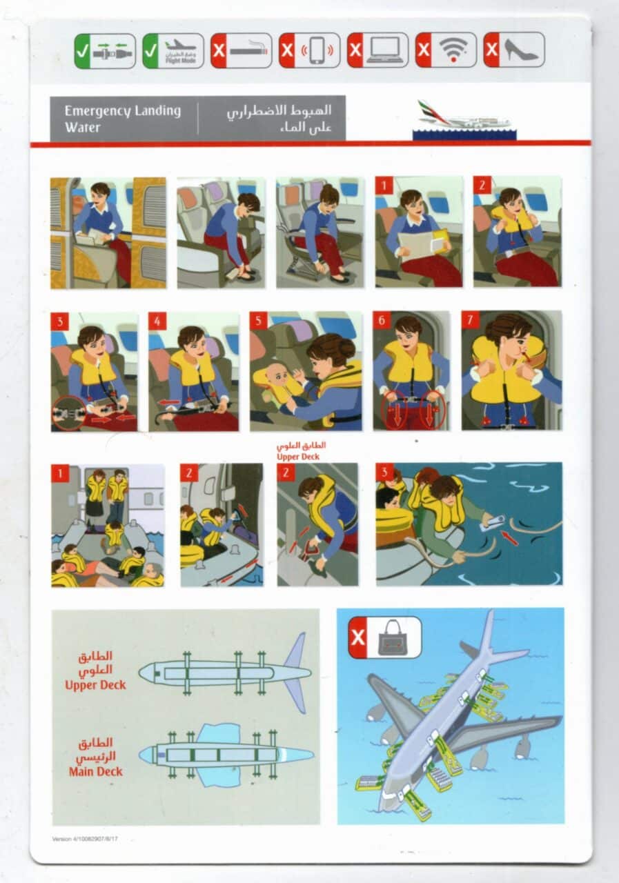 | Casa do Colecionador Safety Card Airbus A380 - Emirates
