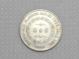 500 Réis - 1849 / Data Emendada / Escassa / Prata / Cod.Alb