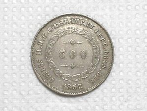 500 Réis - 1852 / Data nº 2 Grosso e Curto - Catalogada pelo Vinícius / Império / Soberba / Prata / Cod.Alb