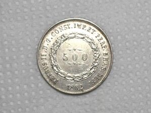 500 Réis - 1862 / Data 62 Grande maior que o 18 - Escassa - Catalogada pelo Vinicius / Império / Sob / Prata / Cod.Alb