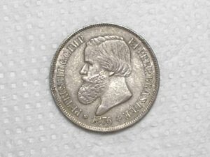 500 Réis - 1876 / Data Escassa / Império / Sob/Fc - Patinada do Guardado / Prata / Cod.Alb