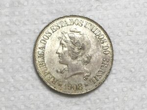 500 Réis - 1908 / República / Flor de Cunho / Prata / Cod.Alb