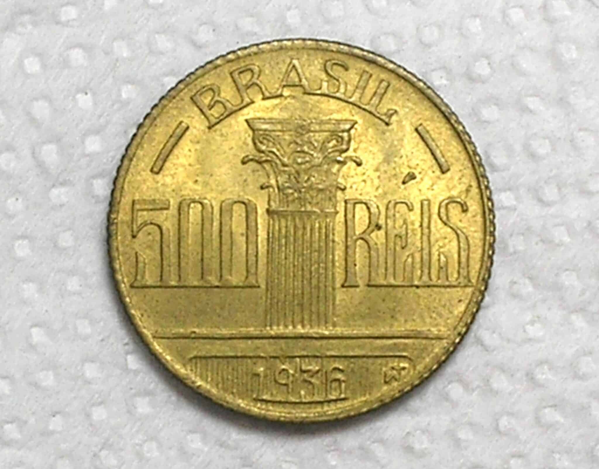 | Casa do Colecionador 500 Réis - 1936 / Diogo Feijó - Raro no Estado / Flor de Cunho / Cod.Alb