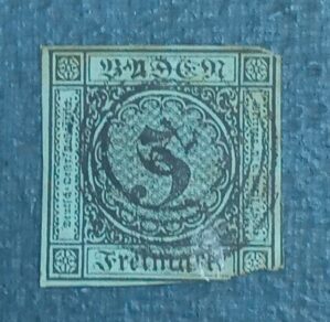 ALEMANHA - BADEN - OLD GERMANY - selo stamp Mi #6 - 3Kr - 1853