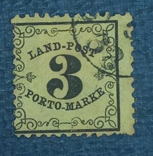 ALEMANHA - BADEN PORTOMARKEN - OLG GERMANY - selo stamp Mi #2x - 3Kr - 1862