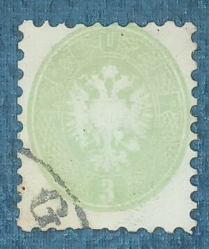 AUSTRIA - MONARQUIA - selo stamp scott # 23 - 3Kr BRASÃO - 1863-64