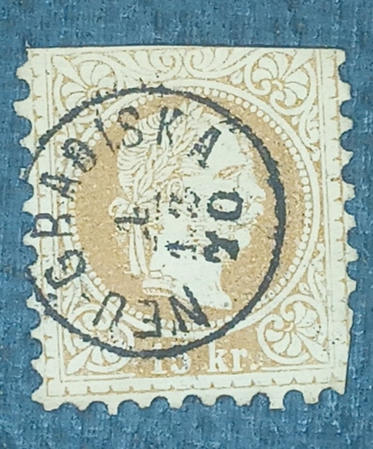 | Casa do Colecionador AUSTRIA - MONARQUIA - selo stamp scott #31 - 15Kr - 1867-73