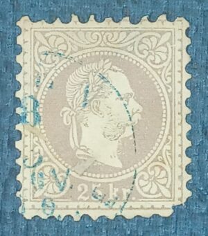 AUSTRIA - MONARQUIA - selo stamp scott #39 - 25Kr - 1874-80