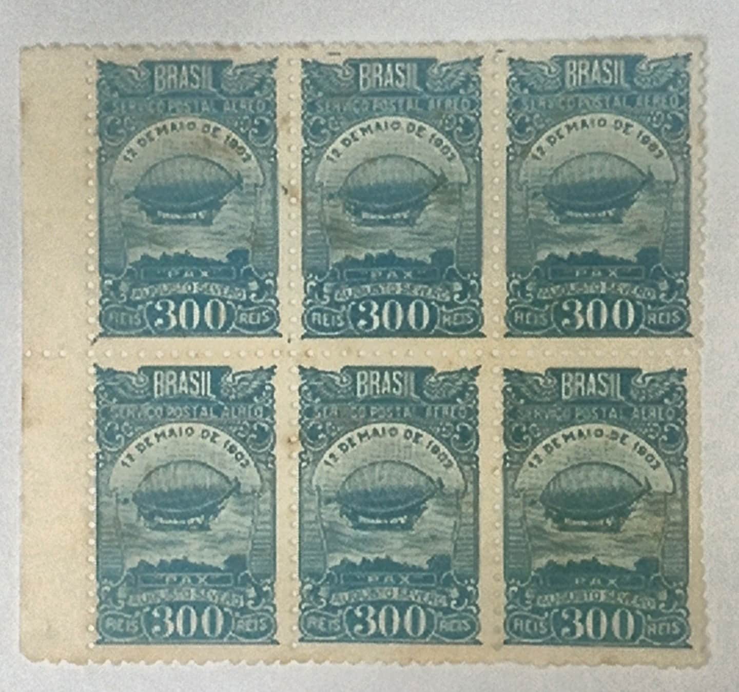 | Casa do Colecionador BRASIL- AÉREO- AERONÁUTICA - SELO RHM #A19A - 300rs - AVIAÇÃO - 1933