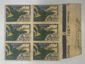 BRASIL- AÉREO- AERONÁUTICA - SELO RHM #A31 - 3$000rs - AVIAÇÃO - 1933
