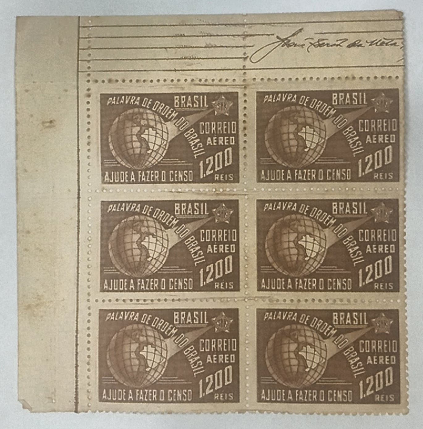| Casa do Colecionador BRASIL- AÉREO- AERONÁUTICA - SELO RHM #A43 - 1$200rs - AVIAÇÃO - 1941