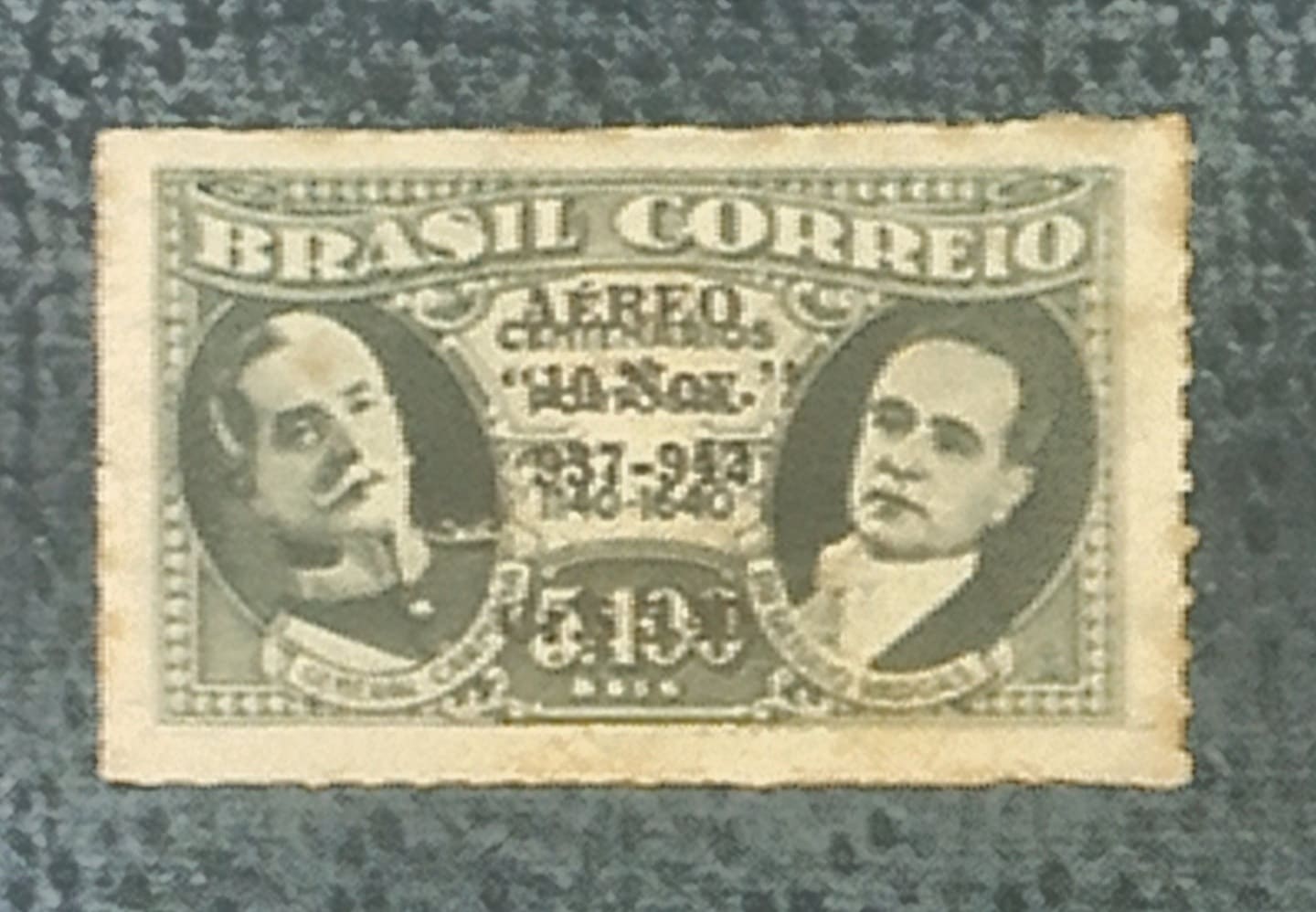 | Casa do Colecionador BRASIL- AÉREO- AERONÁUTICA - SELO RHM #A45 - 5$400rs - AVIAÇÃO - 1942