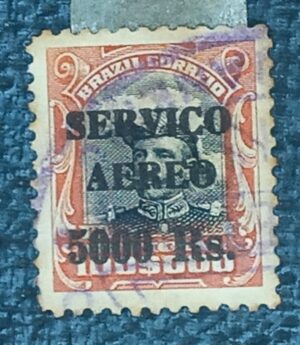BRASIL- AÉREO- OFICIAIS - SELO RHM #A14 - 100,.000rs - AVIAÇÃO - 1927