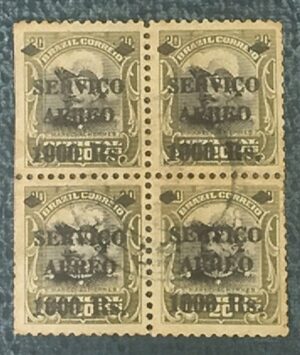 BRASIL- AÉREO OFICIAL - SELO RHM #A08 - 20rs - SERVIÇO AEREO - 1927