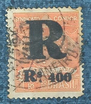 BRASIL- AÉREO - SELO RHM #K08 - 10.000rs - SINDICATO CONDOR - 1928