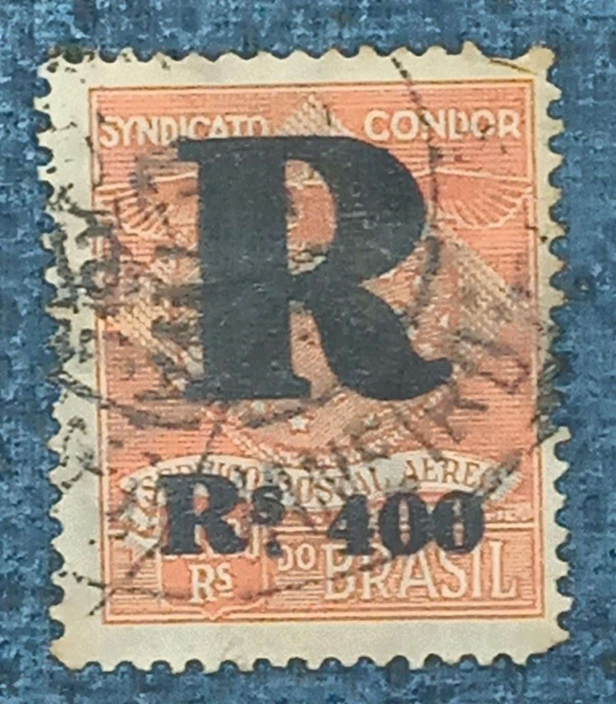 | Casa do Colecionador BRASIL- AÉREO - SELO RHM #K08 - 10.000rs - SINDICATO CONDOR - 1928