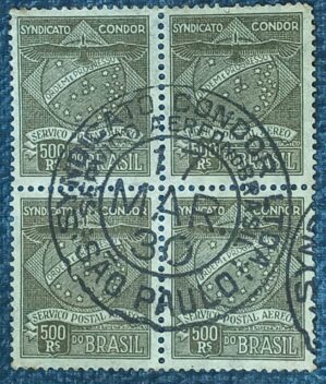BRASIL- AÉREO- VARIG - SELO RHM #K1- 500rs - AVIAÇÃO - 1927