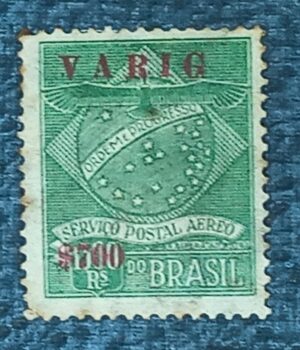 BRASIL- AÉREO- VARIG - SELO RHM #V01 - 1.3000rs - AVIAÇÃO - 1927